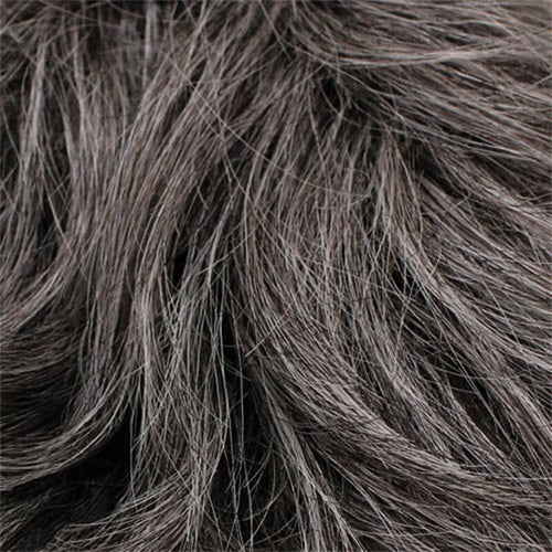 E-litchi 7x9" PU Thin Skin Hair Toupee - Human Hair for Alopecia, Baldness & Hair Loss #02SG-30 DARK BROWN MIX 30% SANDY GREY Fre