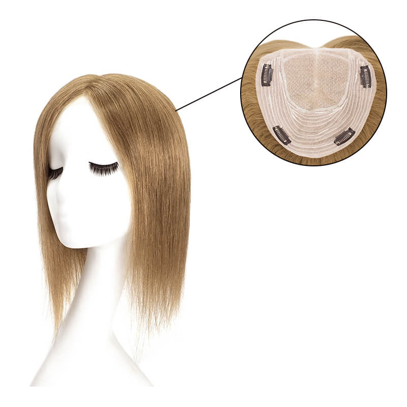 19x19cm Light Brown Base | Lace Human Hair Topper | E-LITCHI Hair