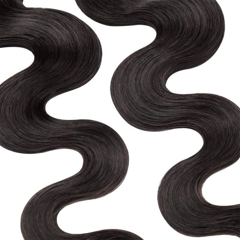 Black Wavy Tape Ins 20pcs For Thin Hair