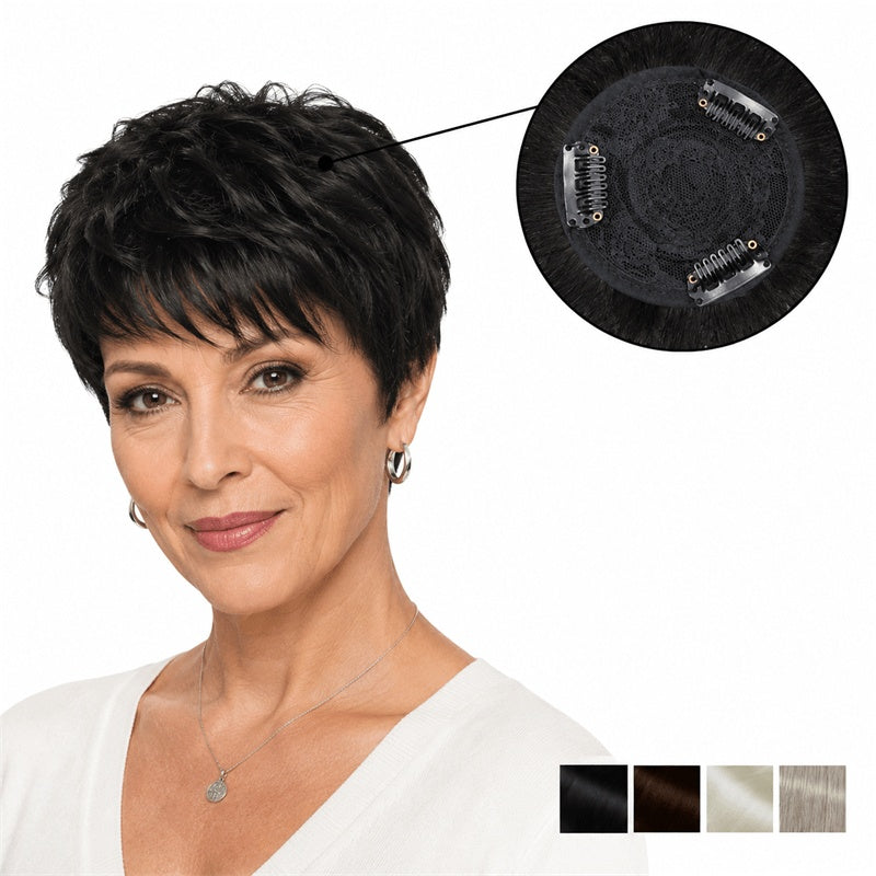 curly short hair topper for women