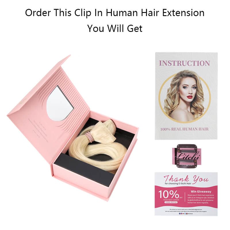 Real Human Clip In Hair Extensions For More Volume & Length Single Piece