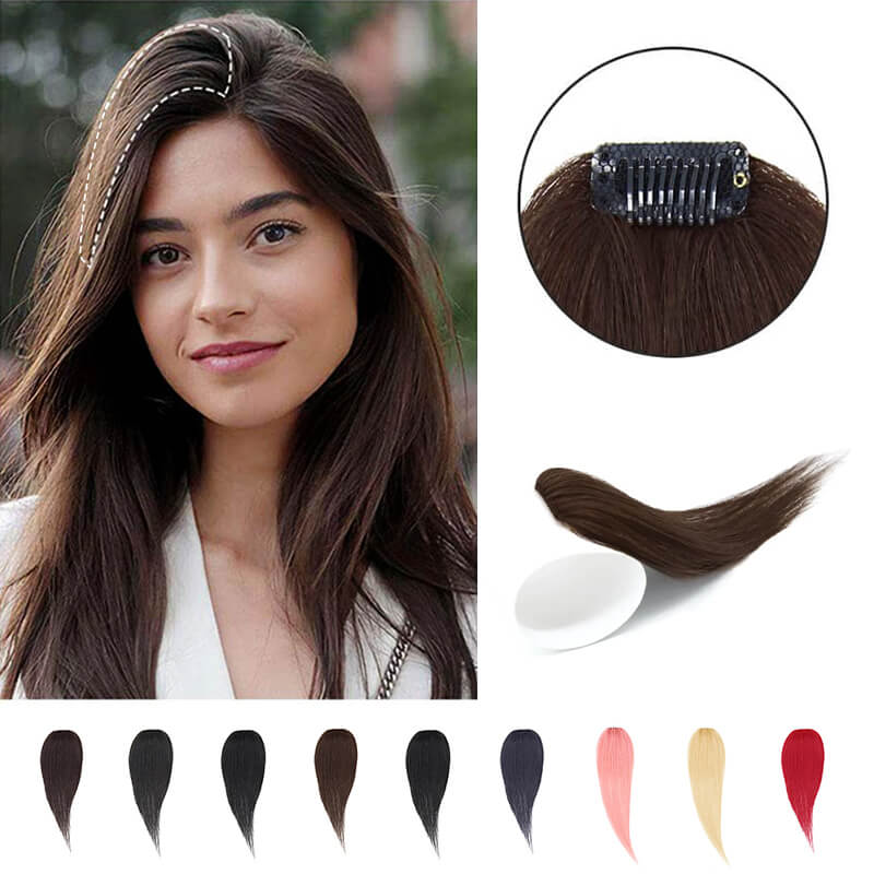 Single Clip In Human Hair Bang Full Fringe Left Hair Strand