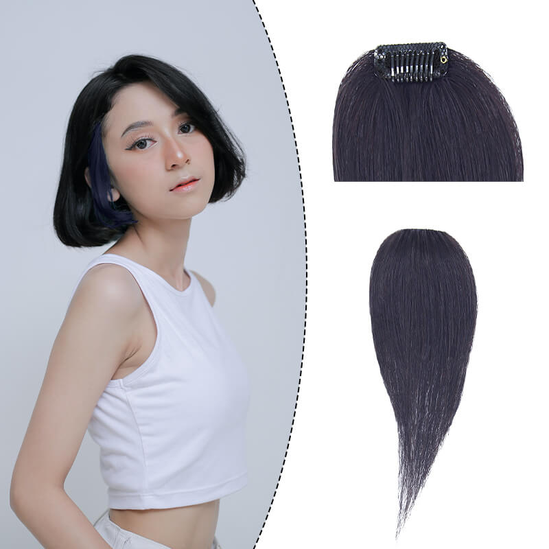 Single Clip In Human Hair Bang Full Fringe Right Hair Strand