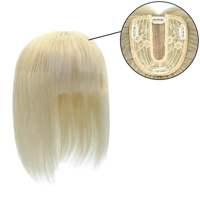 Human Hair Topper With Bangs