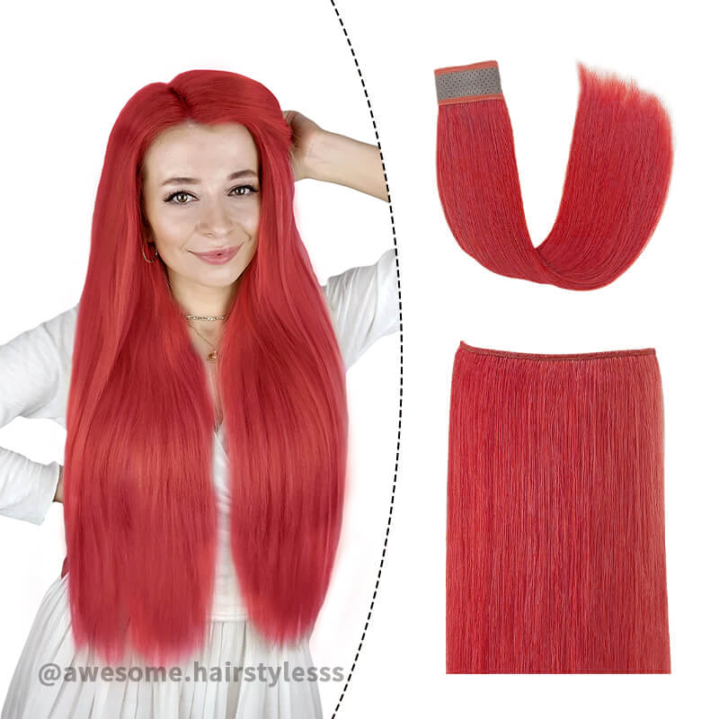 Best Peekaboo Halo Hair Red Color Hair Extensions E-litchi