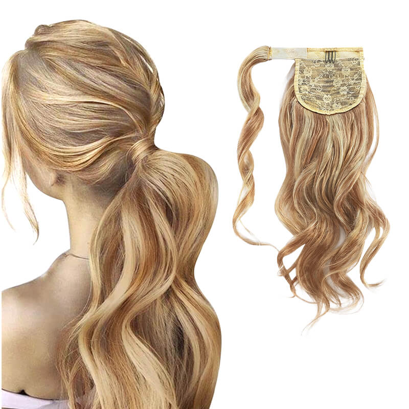 Highlights Wrap Around Ponytail Human Hair Extensions