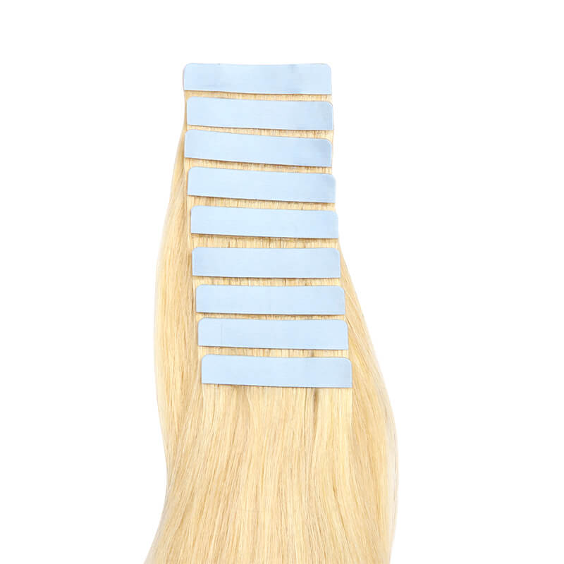 Blonde Invisi Tape Hair Extensions 20pcs Natural Straight E-LITCHI® Hair