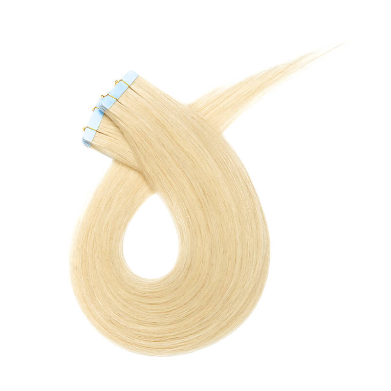 Blonde Invisi Tape Hair Extensions 20pcs Natural Straight E-LITCHI® Hair