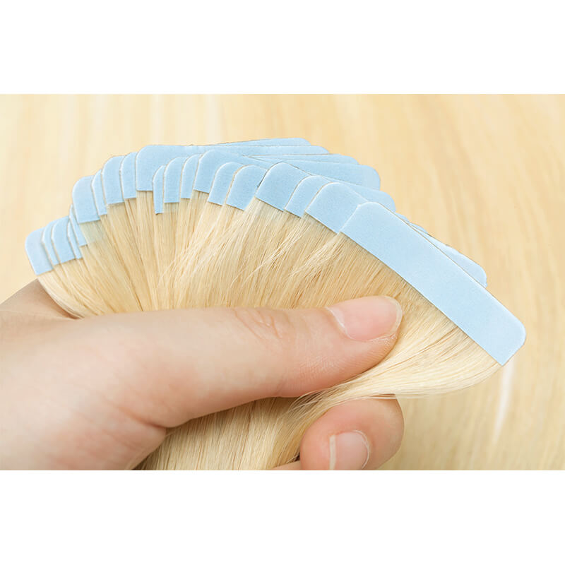 Blonde Invisi Tape Hair Extensions 20pcs Natural Straight E-LITCHI® Hair