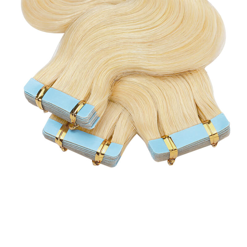 Blonde Wavy Tape Ins 2 Pack 40pcs Bundle For More Volume E-LITCHI® Hair
