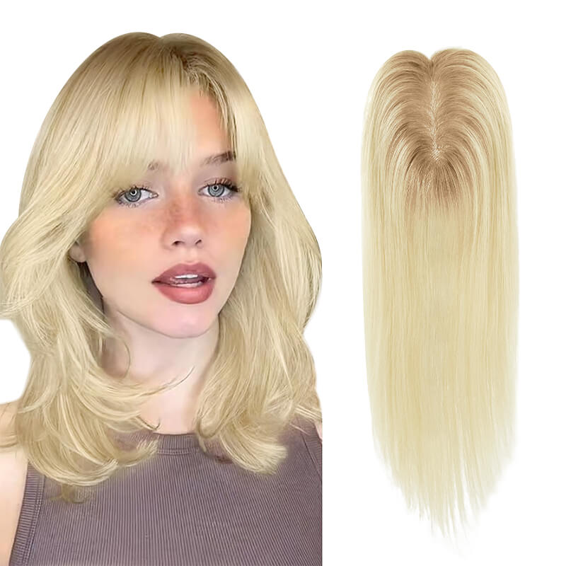 Blonde Ombre Topper | Mono Hair Topper | E-LITCHI Hair