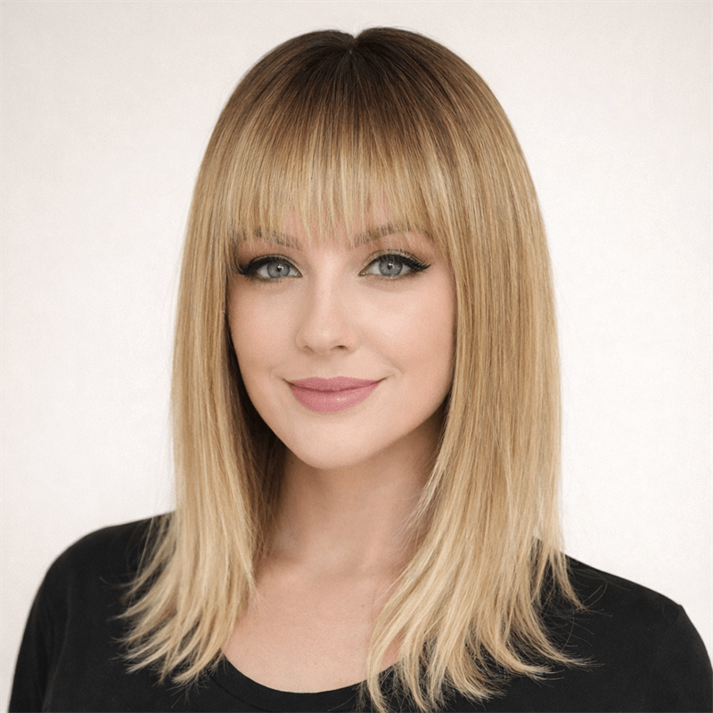 Women Thinning Bronde Ombre Human Hair Topper | Women Thinning Crown | E-LITCHI Hair| Bronde Ombre Hair Topper | E-LITCHI Hair