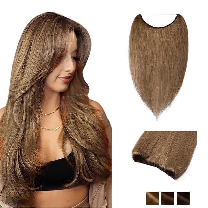 Brown Halo Hair Extensions