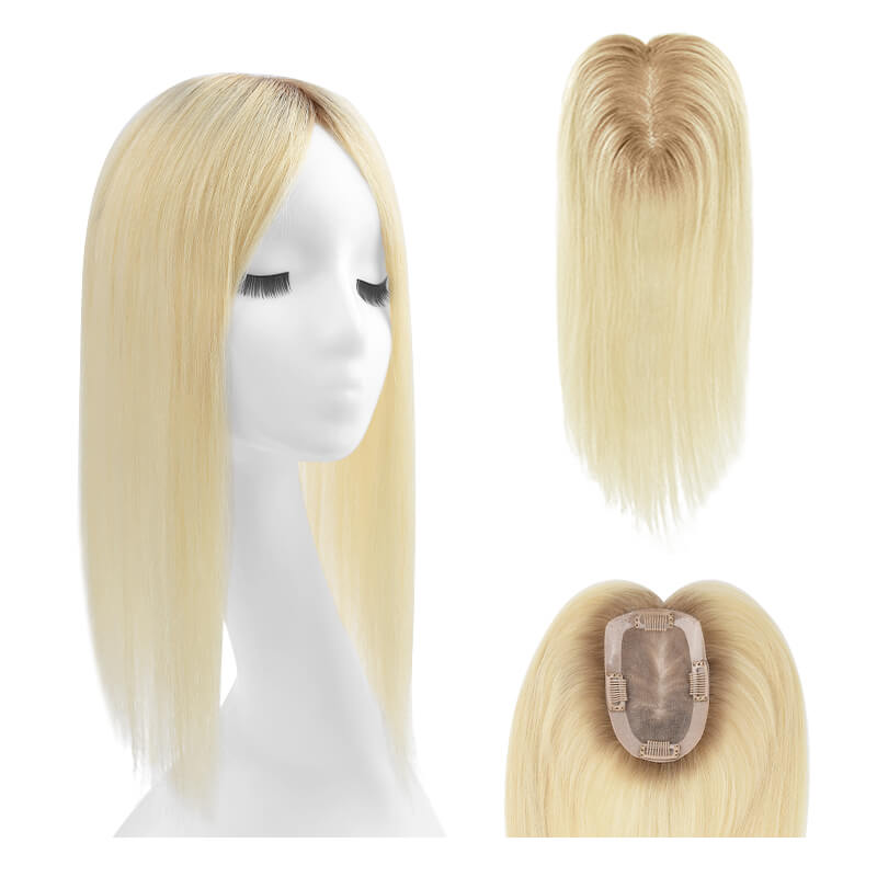 Blonde Ombre Topper | Mono Hair Topper | E-LITCHI Hair