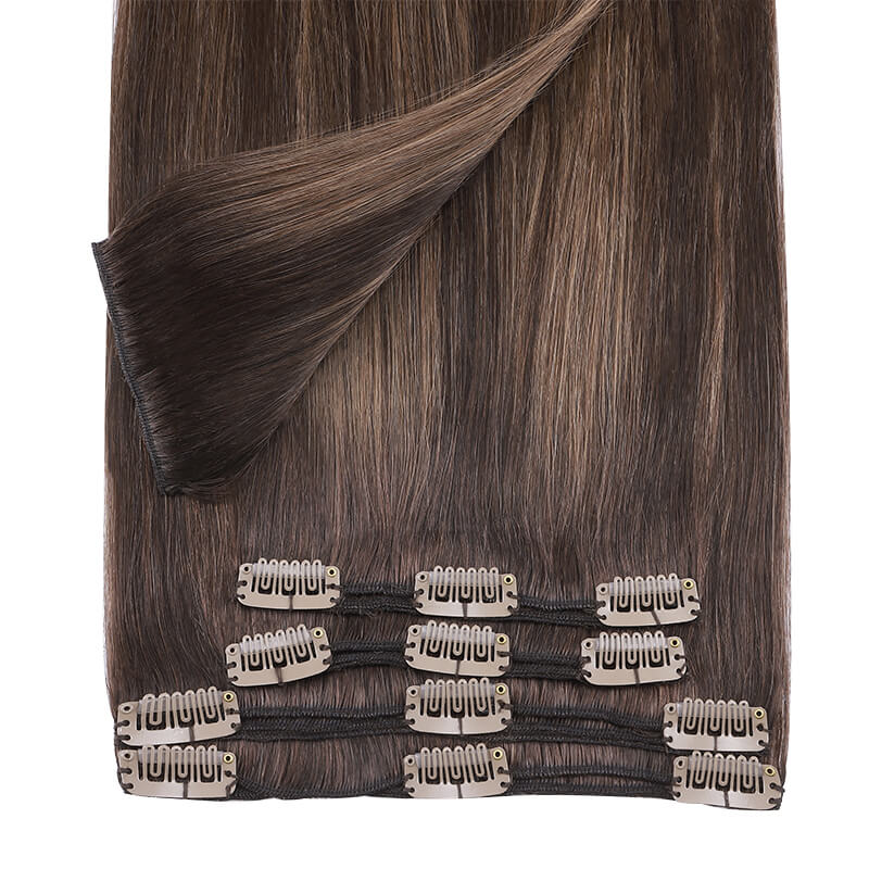 balayage clip in hair extensions