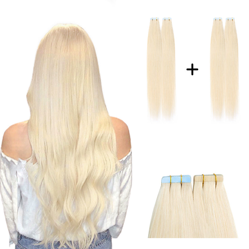 Bleach White tape-in hair extensions