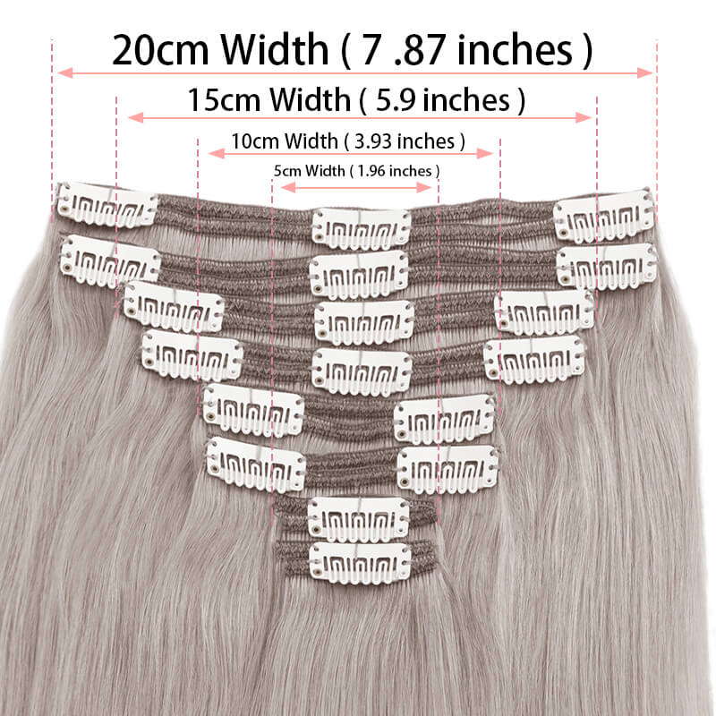 grey clip in hair extensions