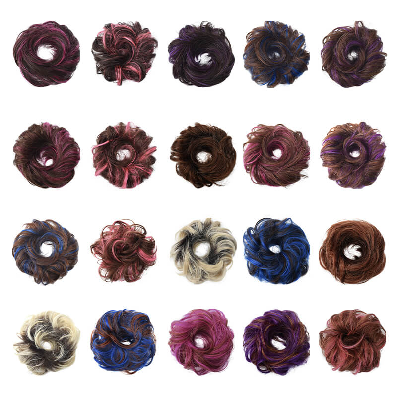Colored Hair Topper | Messy Hair Topper | E-LITCHI Hair