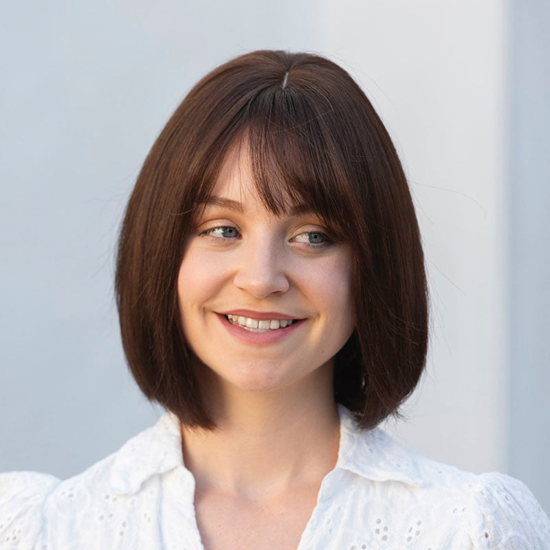 brown bob wig with bangs