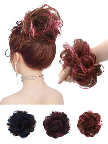 HAIR Messy Bun Hair Piece Wavy Curly