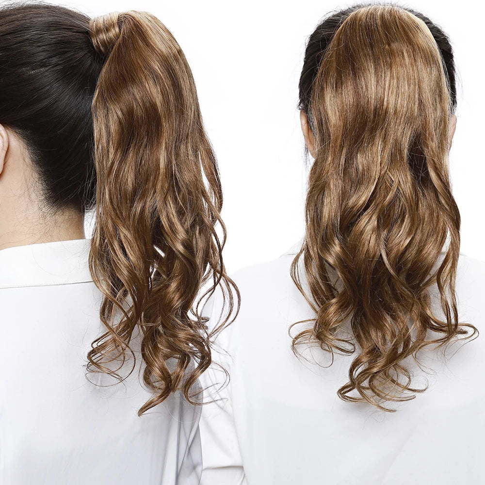 wavy human hair ponytail