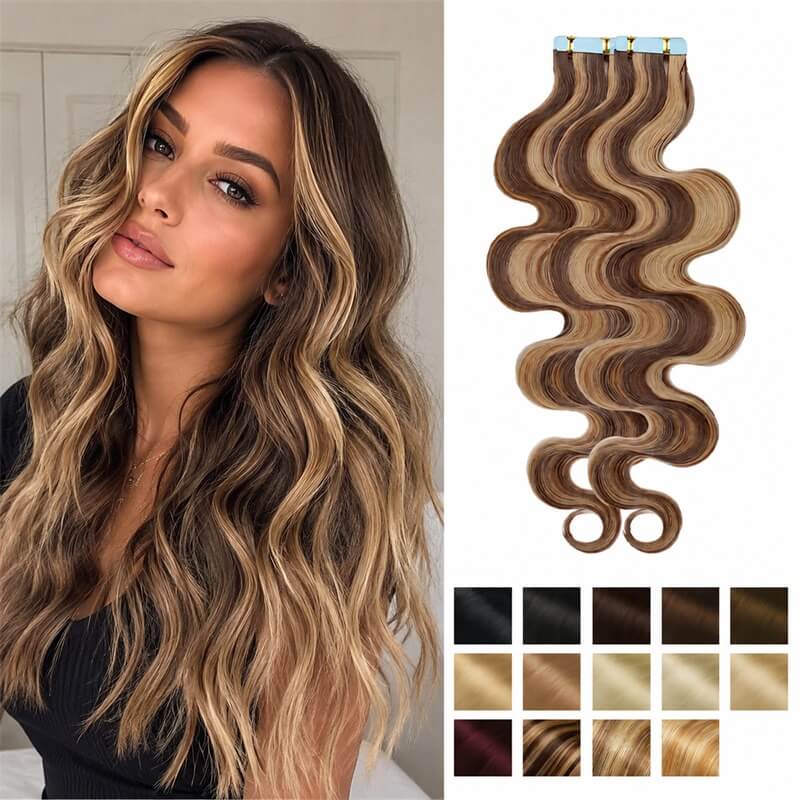 Best Wavy Extensions | Tape Wavy Extensions | E-LITCHI Hair