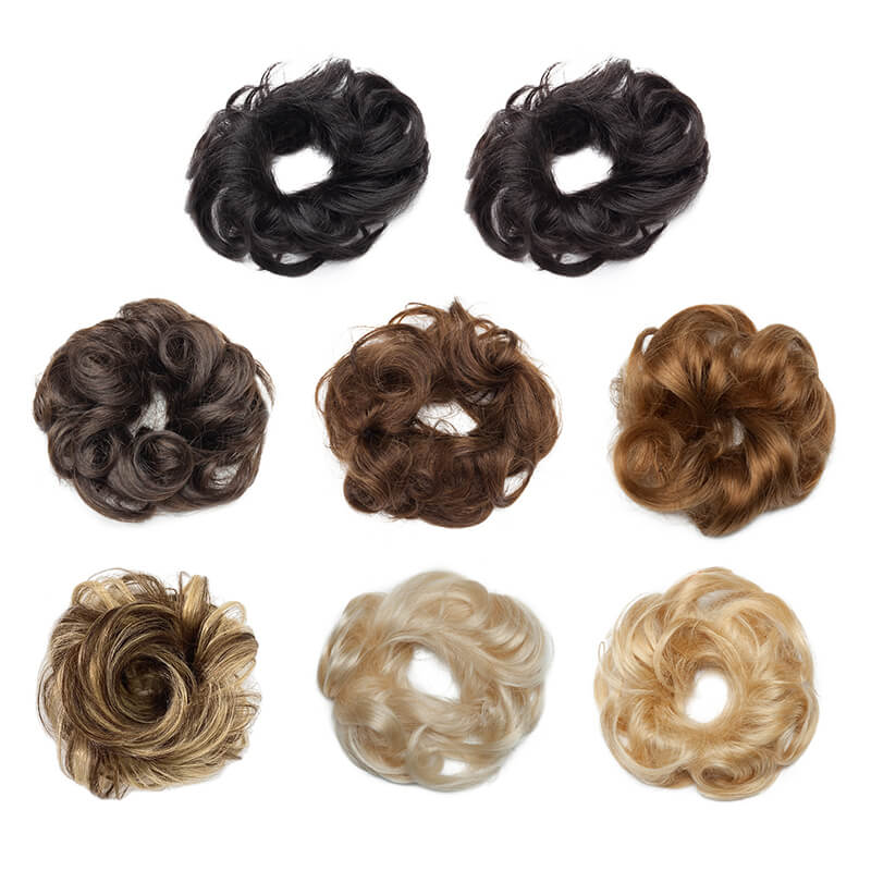 Human Hair Messy Wig | Bun Donut Chignon Wig | E-LITCHI Hair