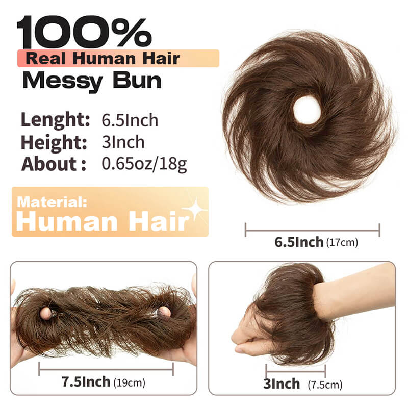 Chignon Bun Human Hair Extension Natural Straight 7 Colors