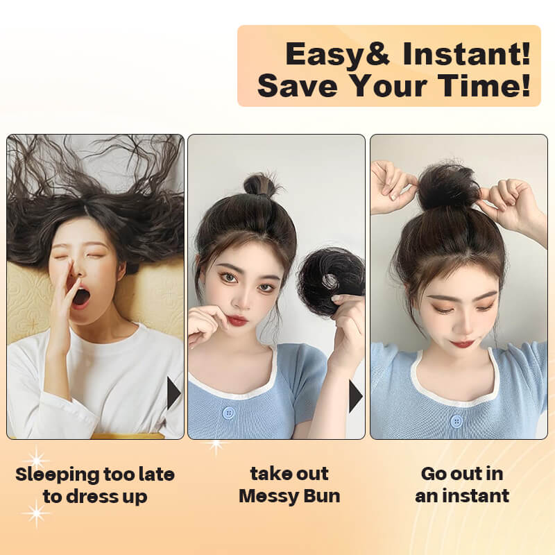 Chignon Bun Human Hair Extension Natural Straight 7 Colors