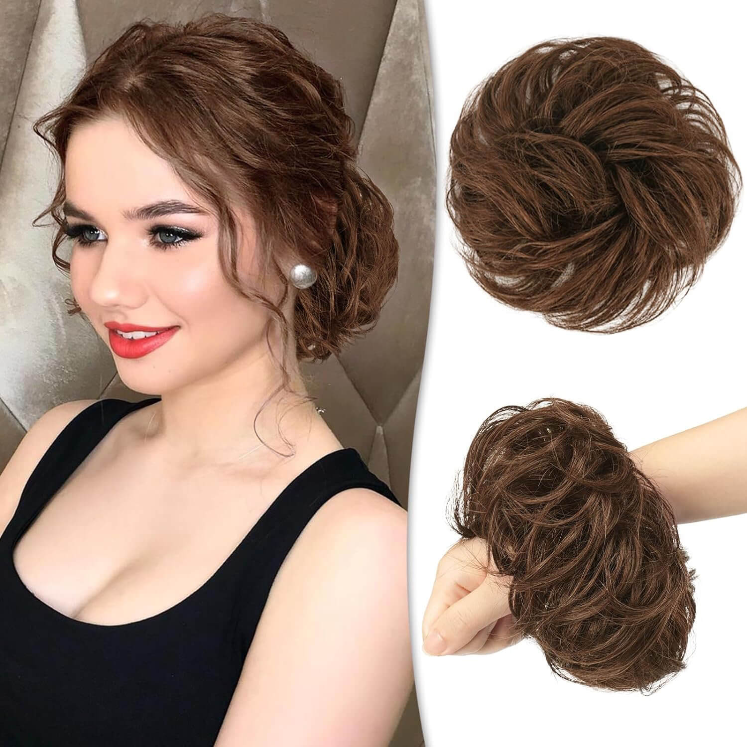Messy Chignon Bun Human Hair Extension 8 Colors