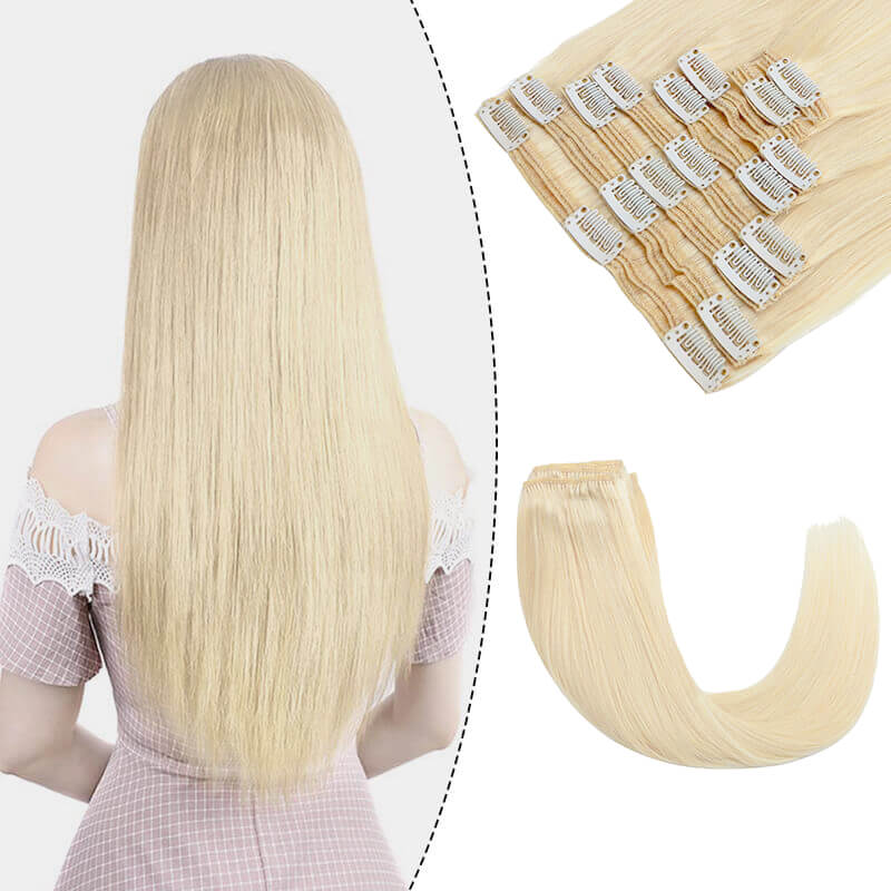 blonde clip in hair extensions