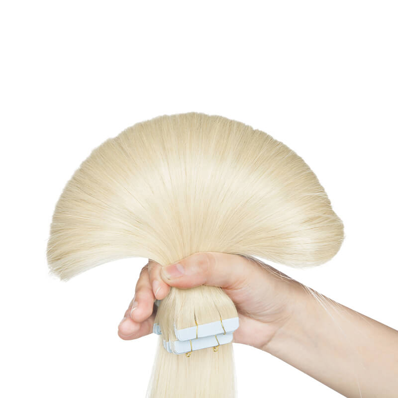 Blonde Invisi Tape Hair Extensions 20pcs Natural Straight E-LITCHI® Hair