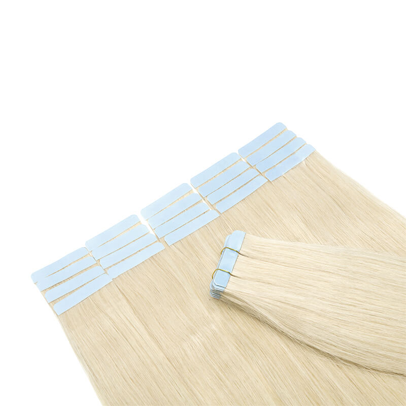 Blonde Invisi Tape Hair Extensions 20pcs Natural Straight E-LITCHI® Hair
