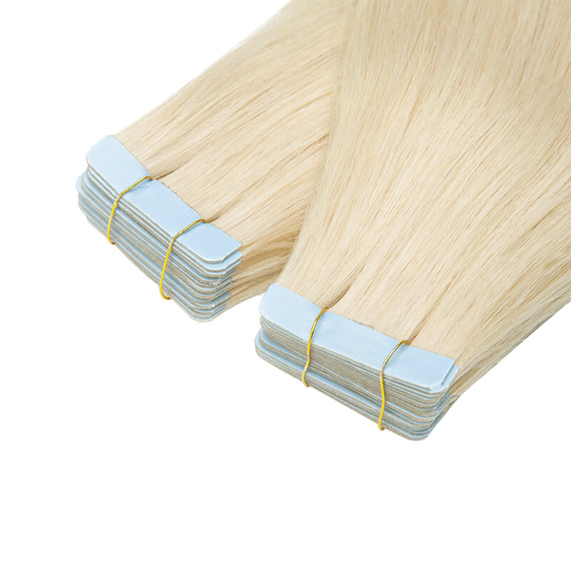 Blonde Invisi Tape Hair Extensions 20pcs Natural Straight E-LITCHI® Hair