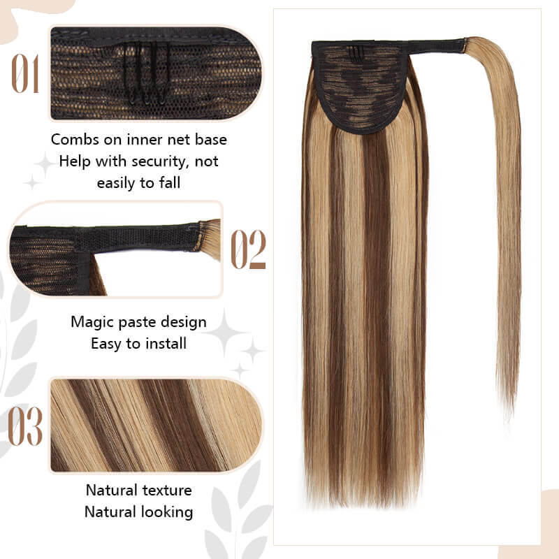Wrap Around Ponytail | Wrap Hair Ponytail | E-LITCHI Hair