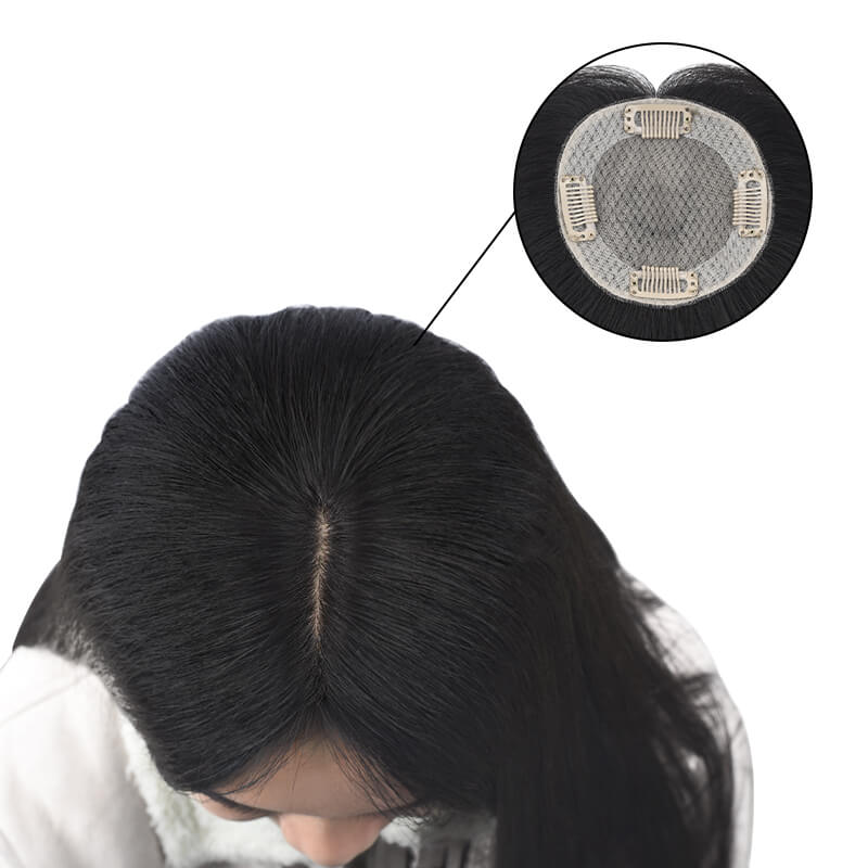 Topper Natural Black | Hair Silk Human | E-LITCHI Hair