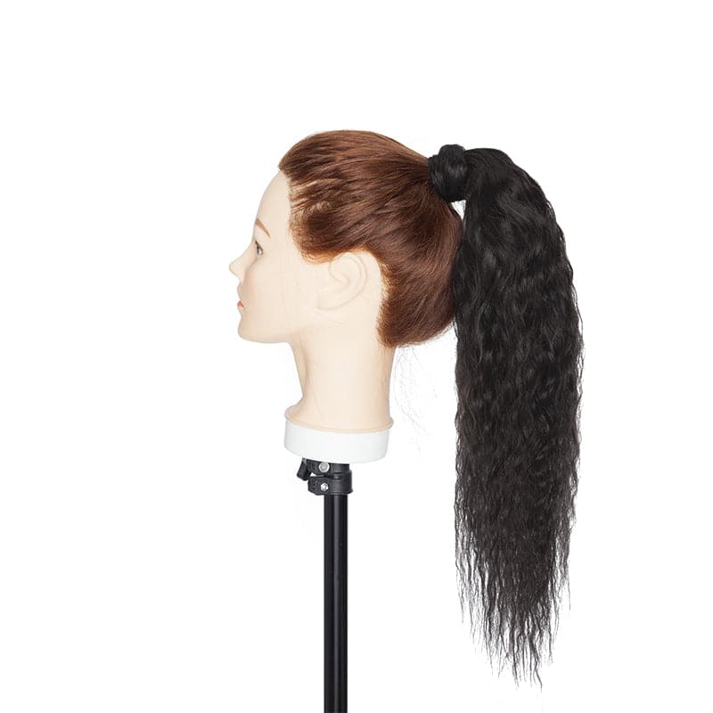 Curly Black Wrap Around Ponytail Human Hair Extensions E-LITCHI