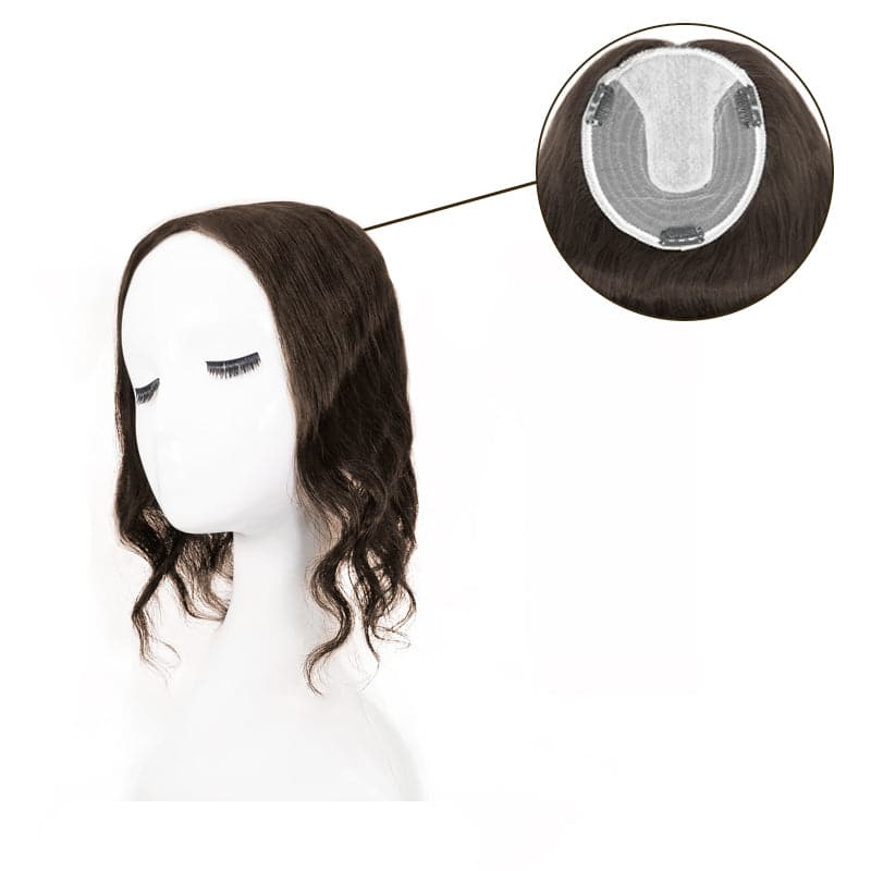 Brown 13*15cm Silk Base Human Hair Topper E-LITCHI