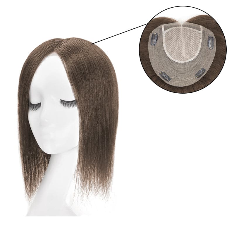 Dark Brown Natural Look Topper | Lace Hair Topper | E-LITCHI Hair