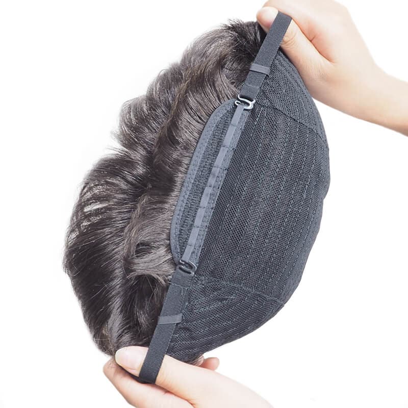 Short Pixie Human Hair Wigs With Bangs Free Parted Glueless Dark Brown