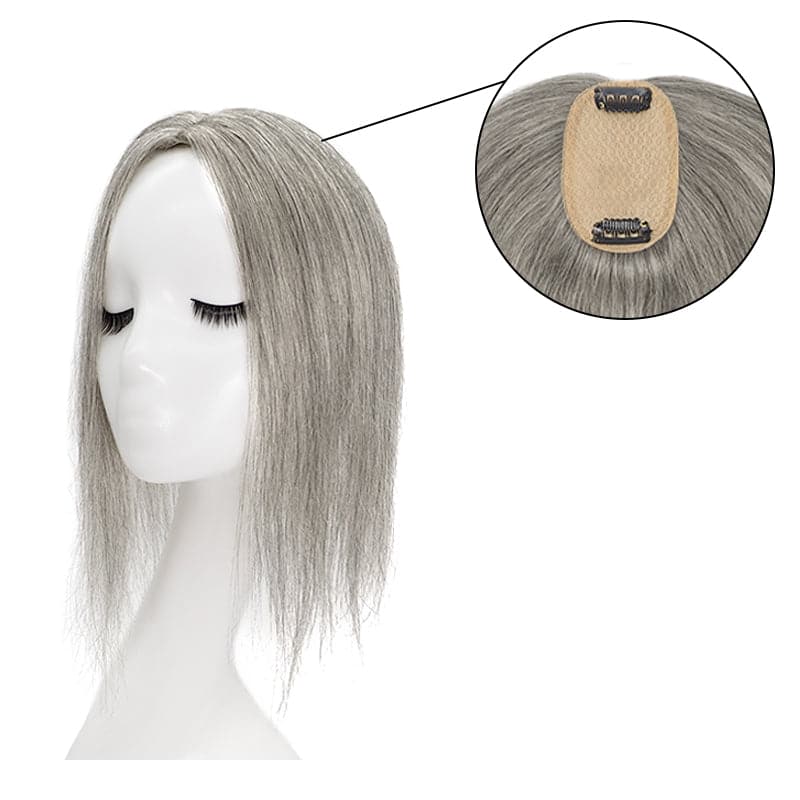 grey human hair toppers