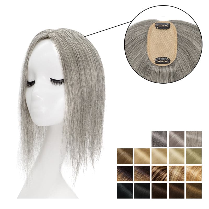 grey human hair toppers
