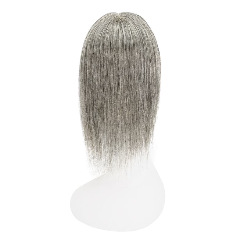 mixed grey human hair topper