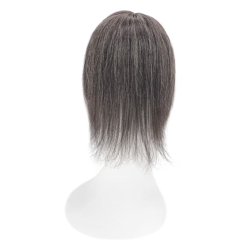 Mixed Grey Human Hair Topper For Thinning Hair 13*15cm Silk Base E-LITCHI
