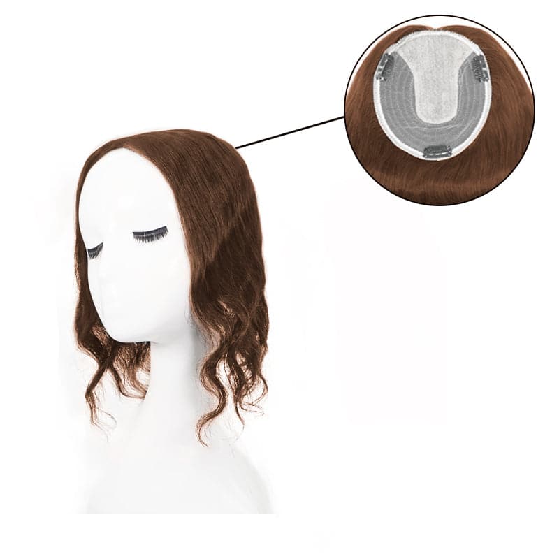Brown 13*15cm Silk Base Human Hair Topper E-LITCHI