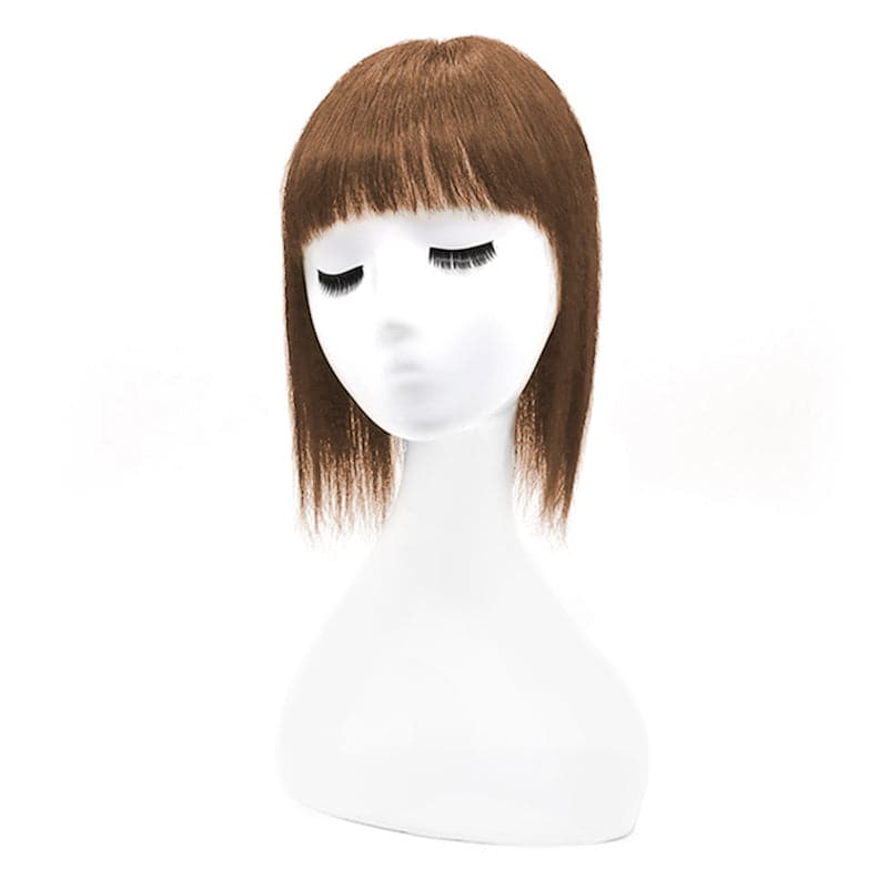 human hair topper with bangs