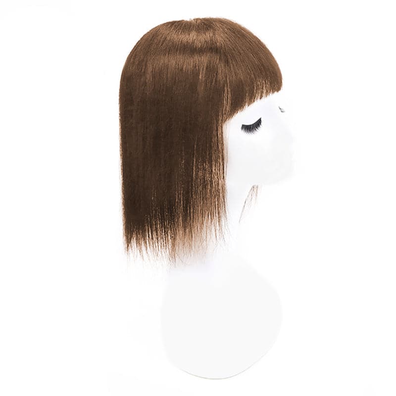 human hair topper with bangs