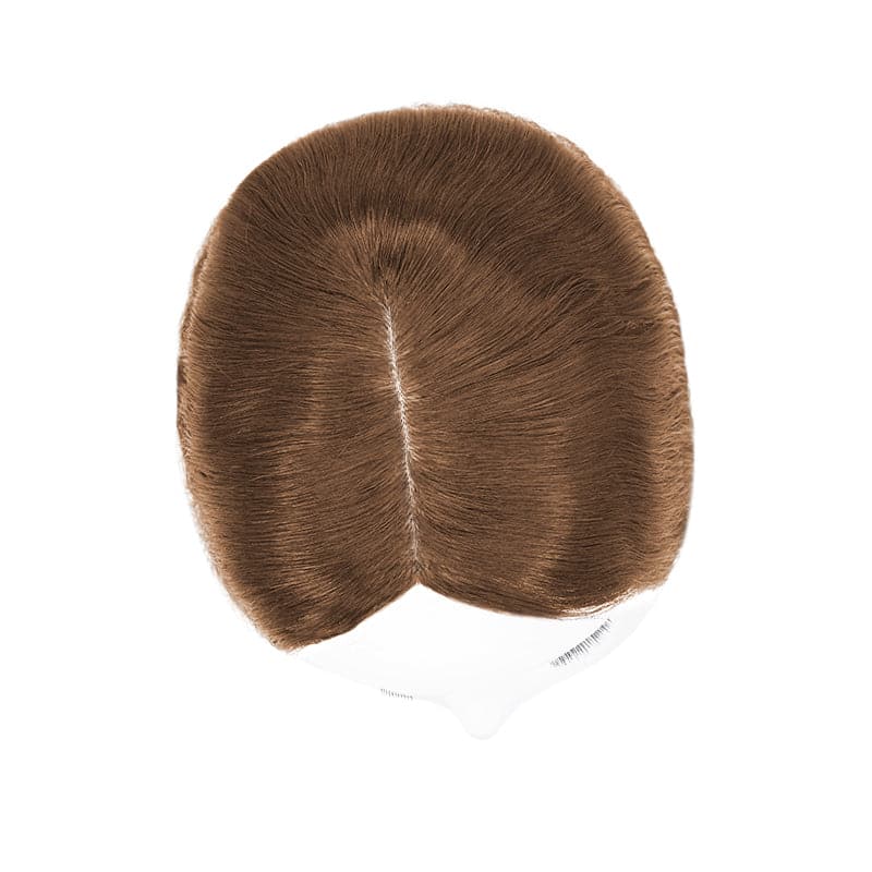 Wavy Human Hair Topper Medium Brown 13*15cm Silk Base E-LITCHI