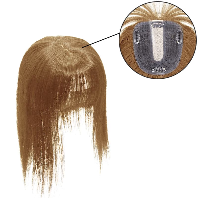 Susan ︳Light Brown Human Hair Topper With Bang For Women Thinning Crown 10*12cm Base E-LITCHI