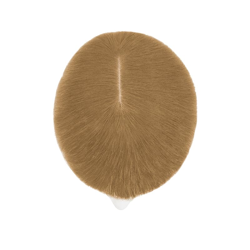 Light Brown Human Hair Topper With Bangs For Women Thinning Crown 7*13cm Base E-LITCHI Hair